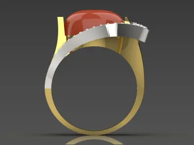 Two-tone Women Ring jr00151 3D print model