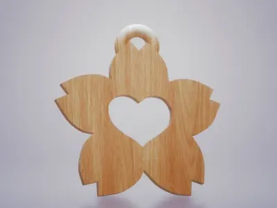flower keychain Free 3D print model