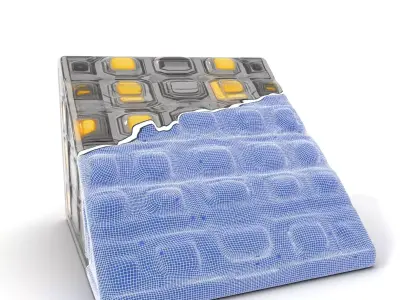 Hexagonal Light Grid model pack with illuminated tiles design Low-poly 3D model