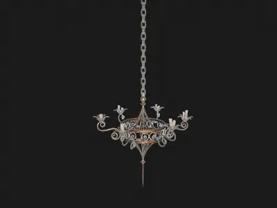 Game ready - Chandelier Low-poly 3D model