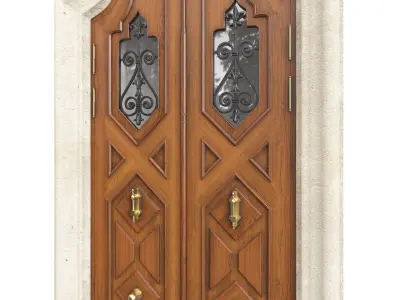 Entrance classic door 123 3D model