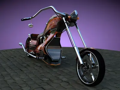 CHOPPER CUSTOM FIRE  HARLEY DAVIDSON  3D model