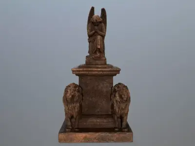 statue 4 of angel Low-poly 3D model