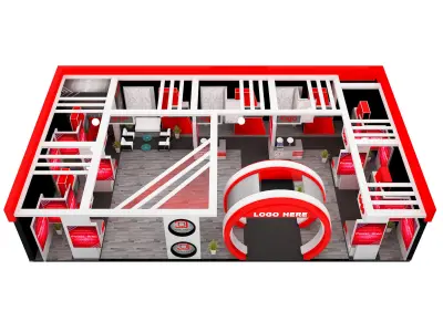  Booth Exhibition Stand a571b  3D model