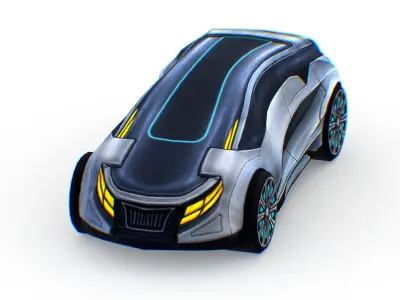 Cartoon Toy AR Racing Car Low-poly 3D model