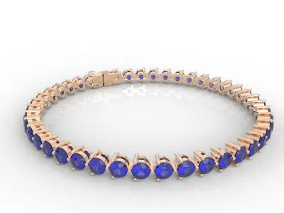 10 Point Gem Or Diamond Tennis Bracelet 3D print model