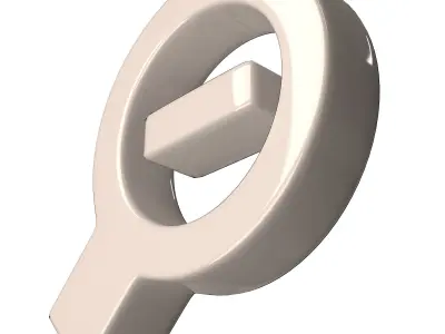 Zoom Out Symbol Low-poly 3D model