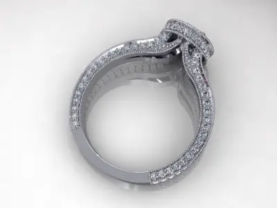 Oval Halo Diamond Ring 3D print model