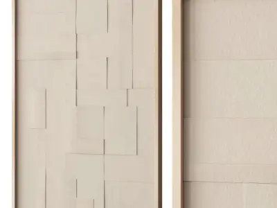 Textured paper abstract art 3D model