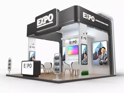Exhibition Stand 36 Sqm Minimalist 3D model