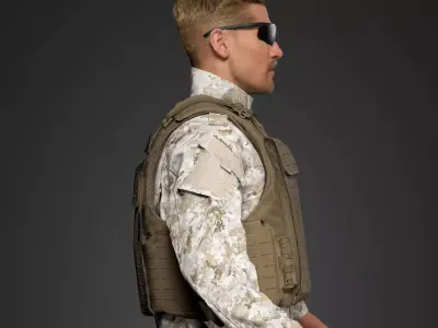 Universal Armor Plate Carrier for Unreal Engine 8 Camos LODs Low-poly 3D model