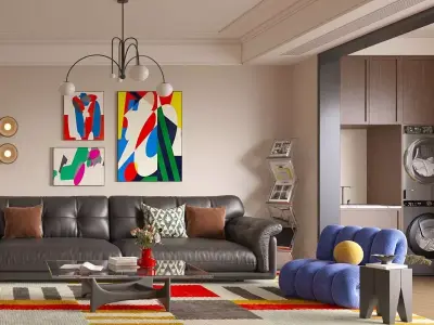 Living room 3D model 50
