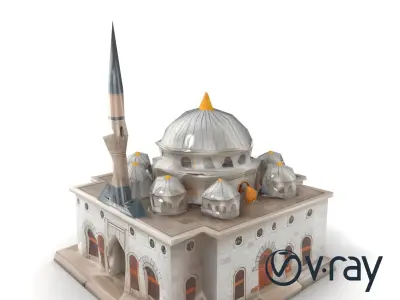 Stone Mosque Architectural model pack Low-poly 3D model
