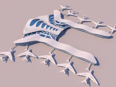 0001 - Airport Terminal Building 3D model