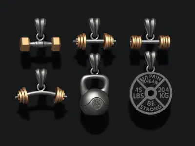 barbell pendant pack 3D print model