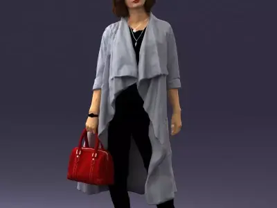 000328 Modern Woman with Red Handbag 1223 3dp 3D print model