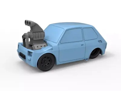 Crazy Fiat 126p Scale 1 to 24 3D print model