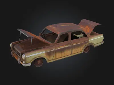 Rusty Time Capsule  Forgotten Relic from a Bygone Era 3D model