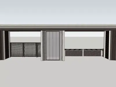 gate house with modern lines gate 3d sketchup model 3D model