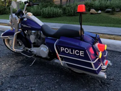 Police Harley Davidson 3D model