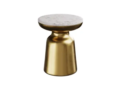 Coffee Table Brass Marble 3D model
