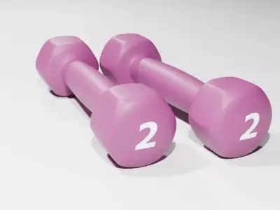 Pink-2 Dumbbell Low-poly 3D model