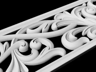 Central decor ornament for furniture 3D model 429
