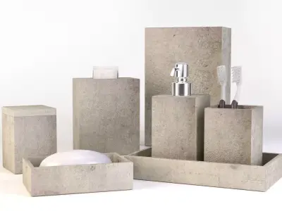 Bathroom Set two toothbrushes in box 3D model