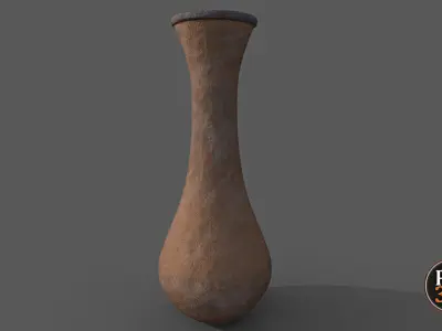 Earthenware Vase-Version 2 Low-poly 3D model