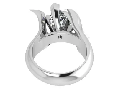 Marquise Solitaire Ring 3858 3D print model