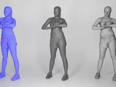 Sporty young woman posing 154 Low-poly 3D model