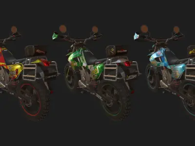 Kawasaki KLX250 Low-poly 3D model