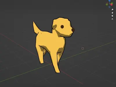 Anime Dog Low-poly 3D model