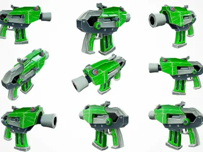 Fantasy Guns Low-poly 3D model