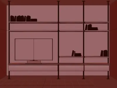 Bookshelf 3D Model 3D model