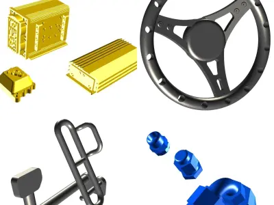 PRO MOD 6 pce Combo Pack Racepack MSD Boxes AN Fittings etc 3D print model