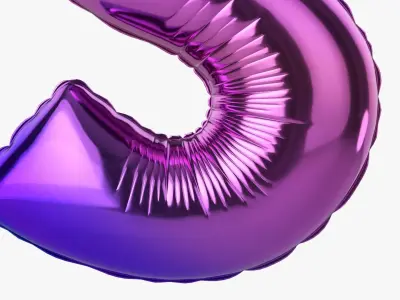 Foil balloon number five 5 3D model