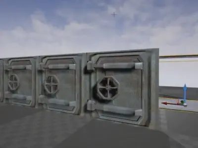 Door component 1 rigged and animated Free low-poly 3D model