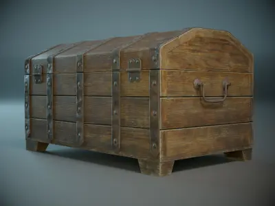 Medieval Chest PBR Low-poly 3D model
