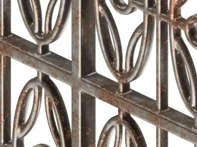 Rusty Premium Window Grill 3D model