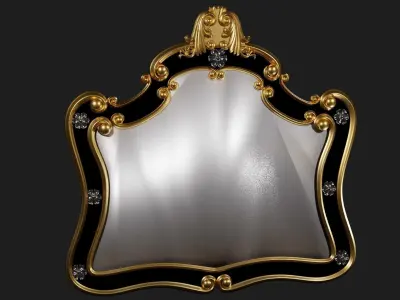 Ornamental Mirror Low-poly 3D model