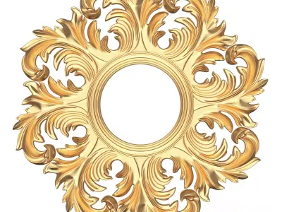 Classic Round Mirror Low-poly 3D model