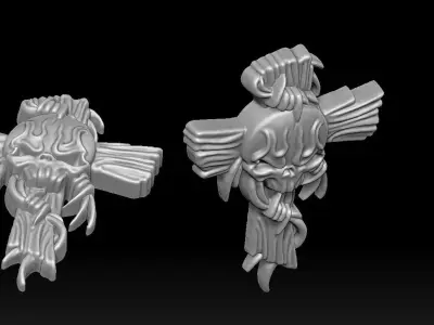 skull cross pendant Free 3D print model