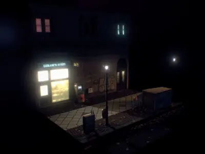 Berlin street by night Free low-poly 3D model