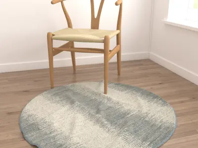 Round Rug Set 227 3D model
