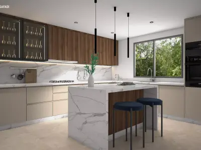Kitchen Modern Advanced Modeling scene 3D model 3D model 3D model