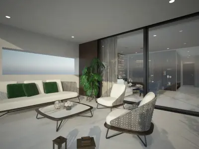 Living Room - Balcony 3D model