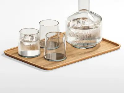 dishes tableware set 01 3D model