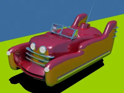 Low Poly Aerocar chevrolet car Low-poly 3D model