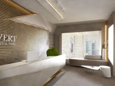 Reception desk for modern office 3D model